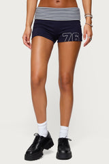 76 Stripey Fold Over Shorts