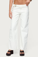 Buckle Low Rise Straight Leg Pants