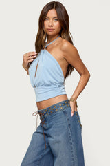 Khalia Backless Cut Out Halter Top