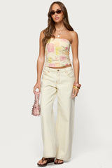 Cicilla Vintage Mixed Print Tube Top