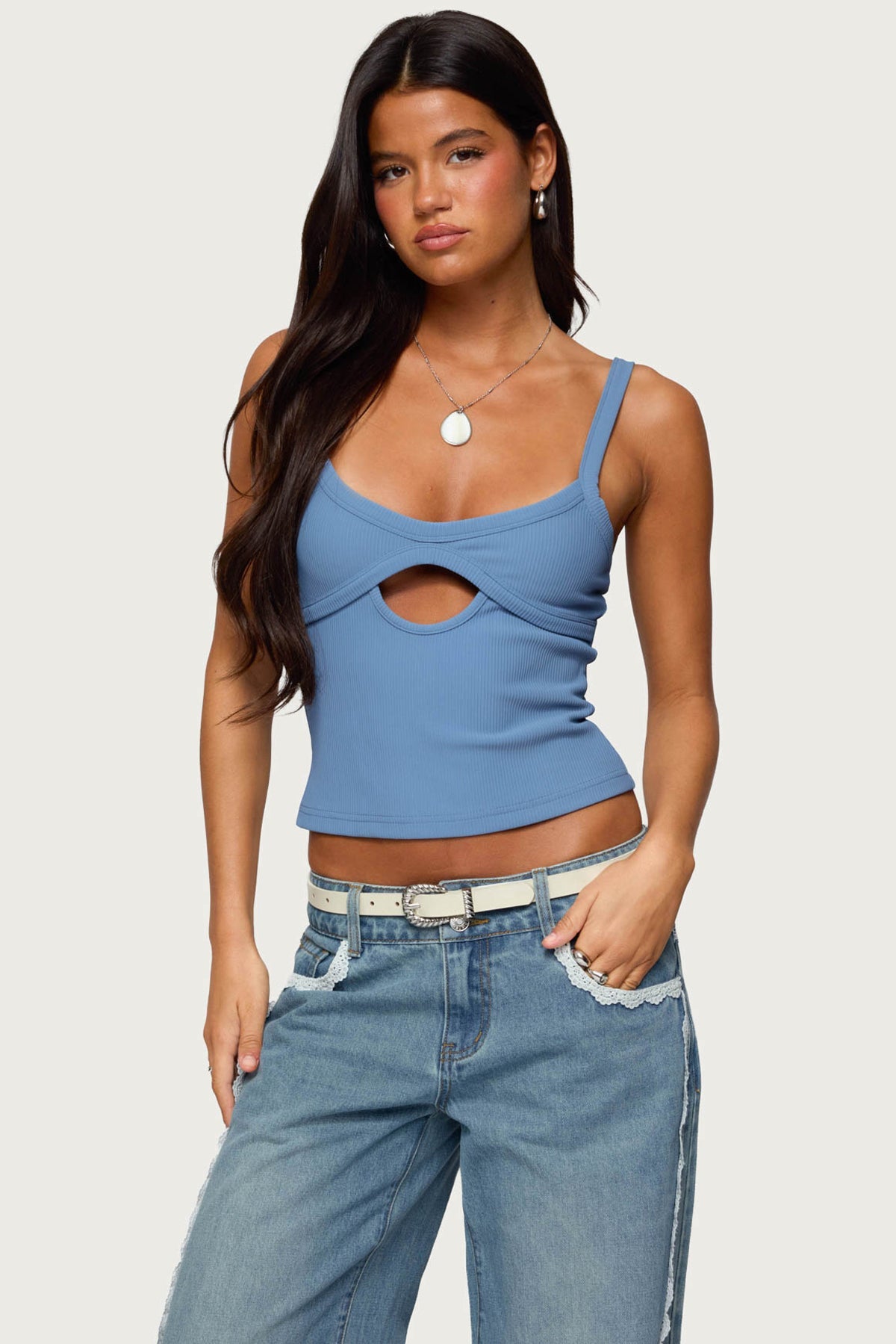 Karin Cut Out Ribbed Tank Top