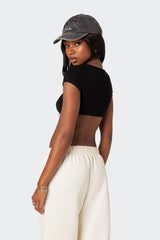 Square Neck Ribbed Crop Top