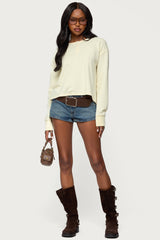 Deni Long Sleeve Henley Waffle Top