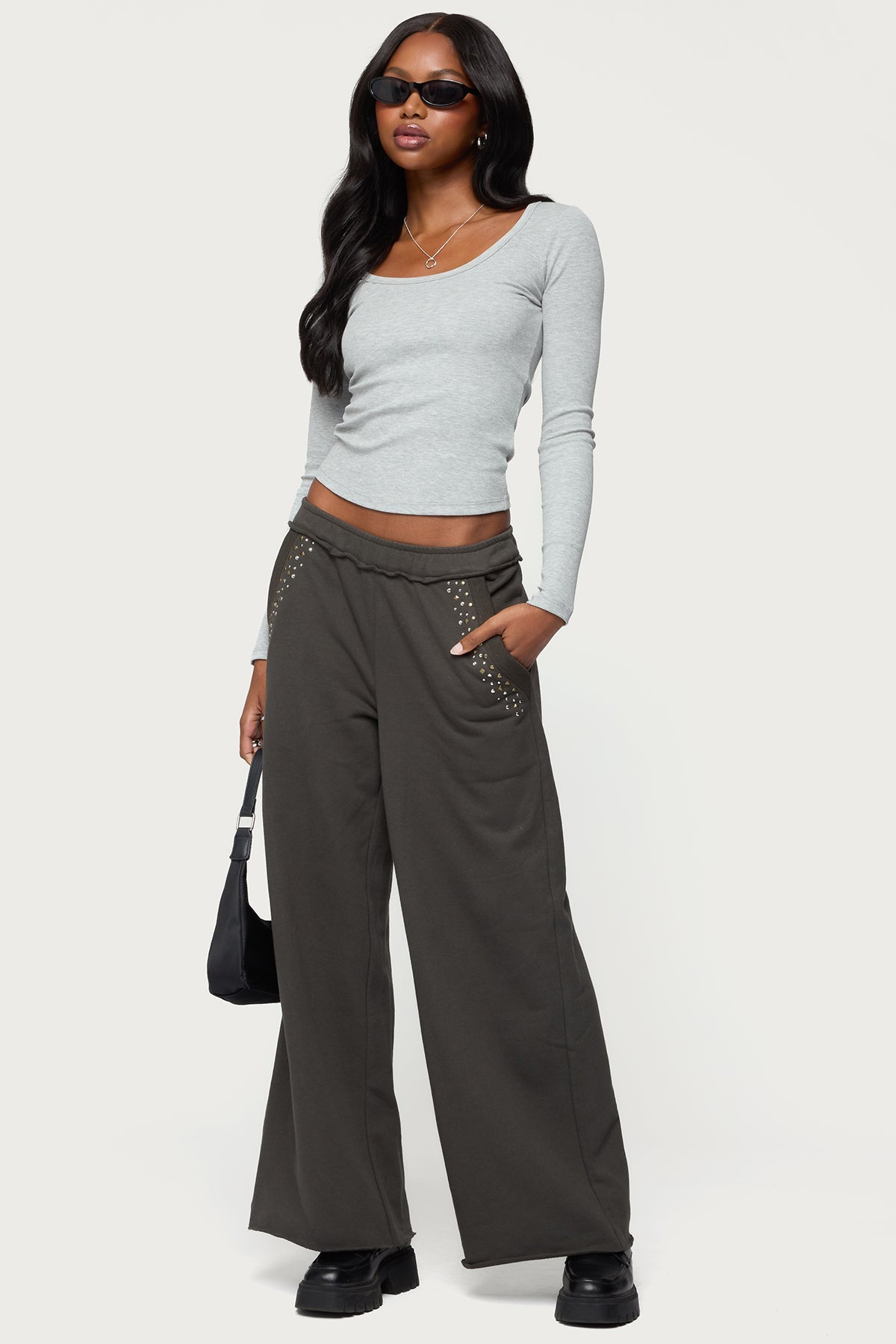 Wrenn Studded Wide Leg Sweatpants