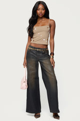 Malia Flower Applique Tank Top