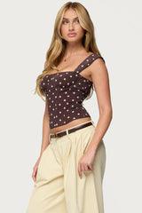 Marcella Wide Strap Mesh Corset