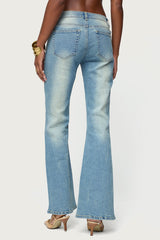 Jenni Washed Low Rise Flared Jeans