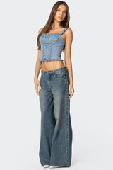 Juliet Ruched Lace Up Corset