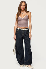 Bettie Contrast Gingham Tank Top