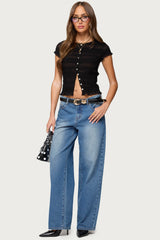 Rorie Mid Rise Straight Leg Jeans