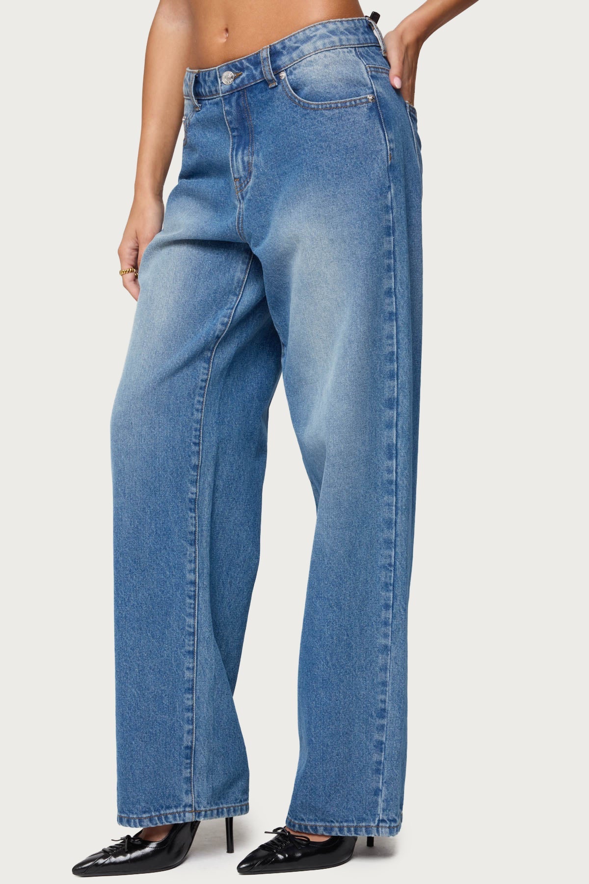 Rorie Mid Rise Straight Leg Jeans