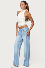 Tera Striped Low Rise Jeans