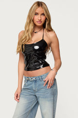 Vikki Vinyl Halter Top