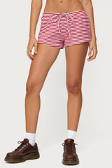 Jainee Striped Drawstring Shorts