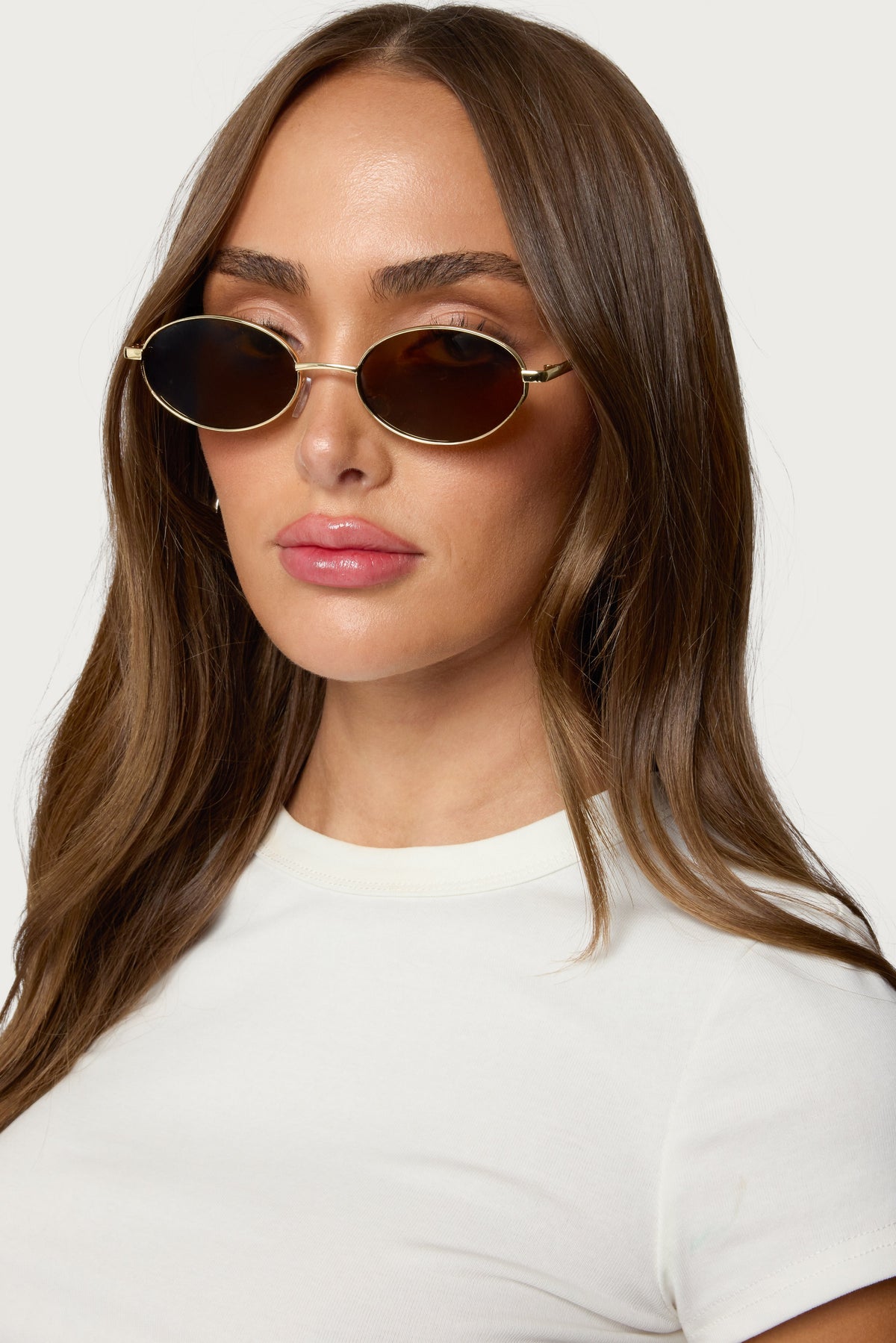 Naomie Oval Metal Sunglasses