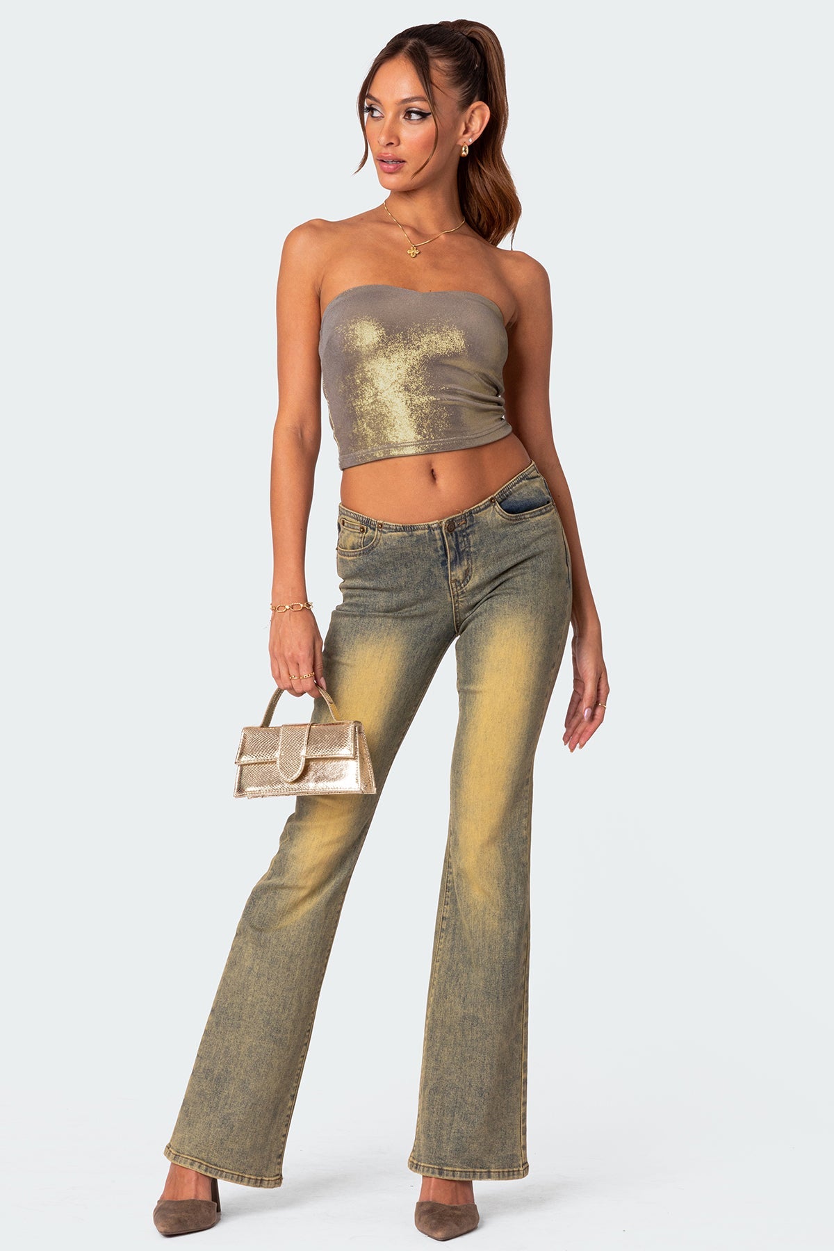 Spotlight Metallic Tube Top