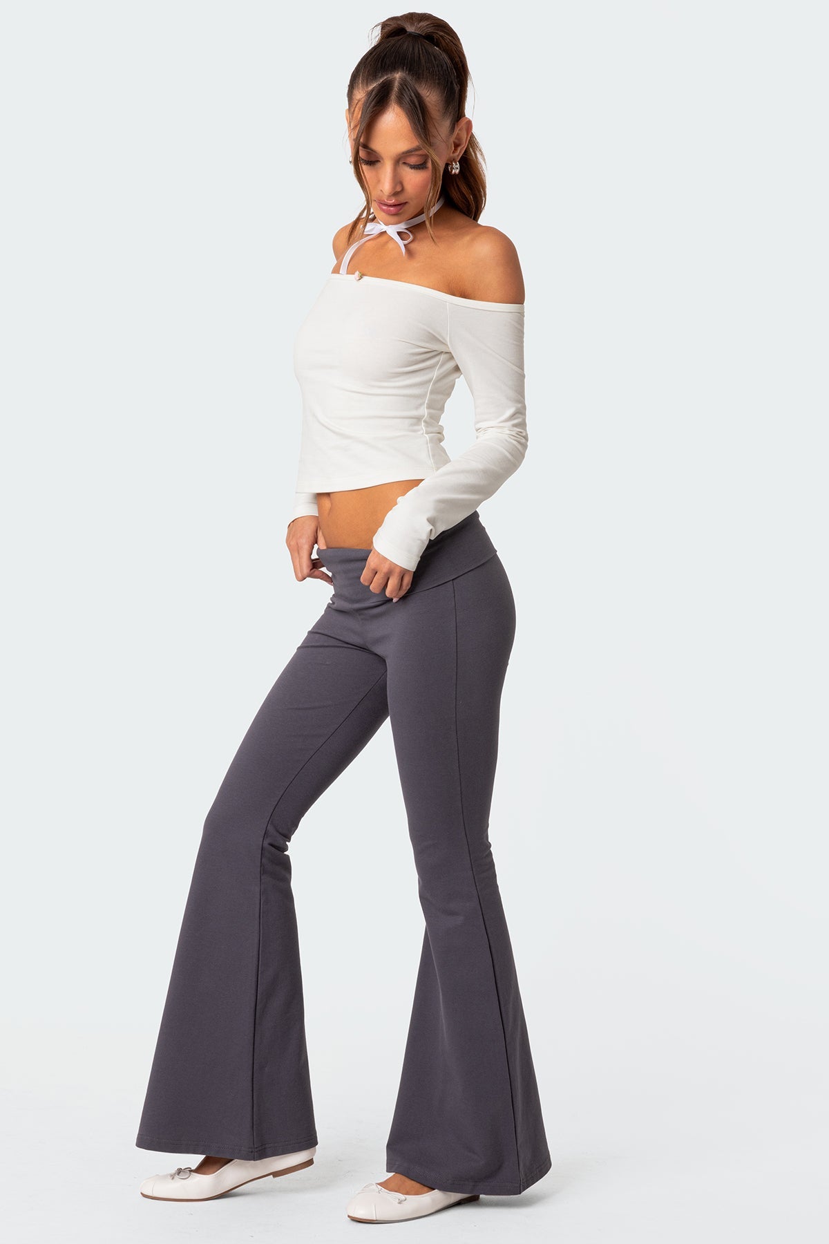 Naomi Fold Over Flared Leggings